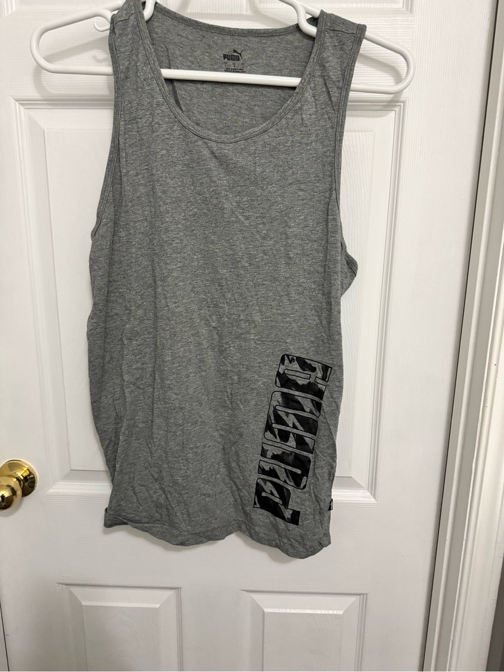 Puma Gray Tank Top with Black Side Logo